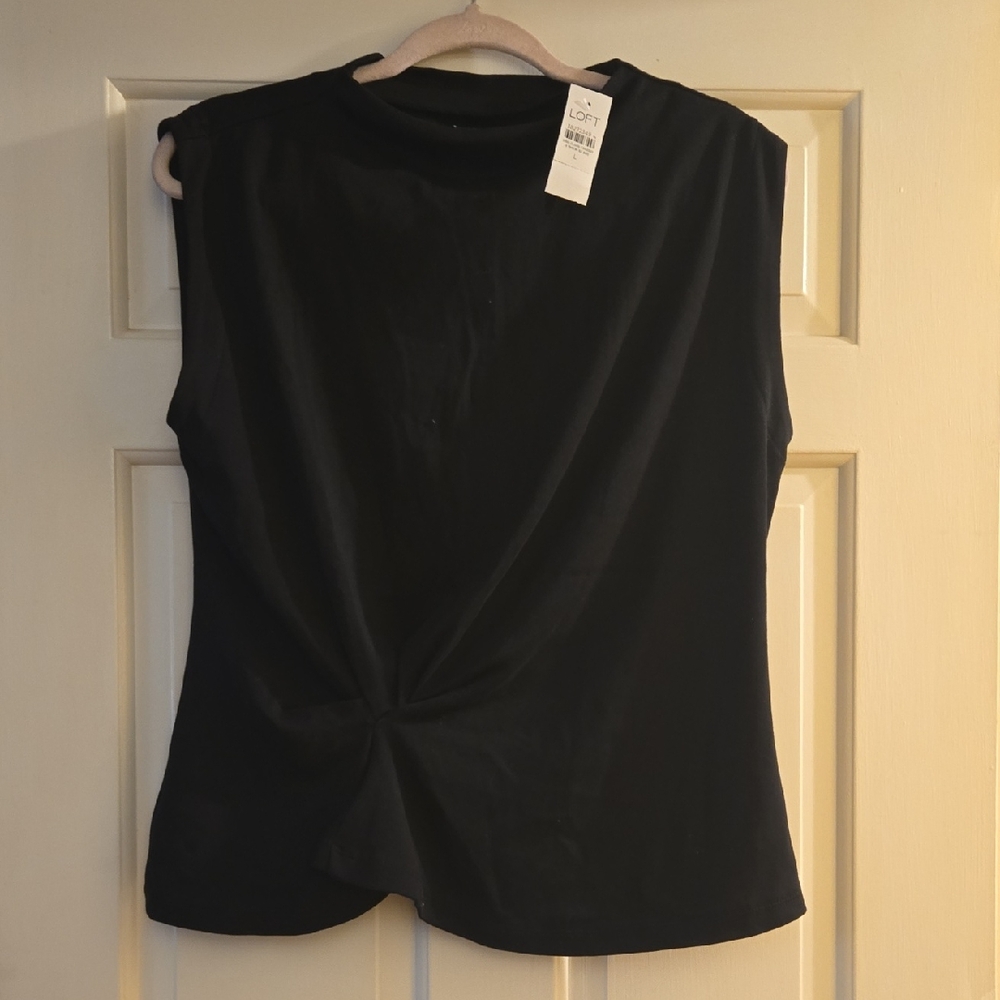 LOFT Knotted Mock Neck Shell